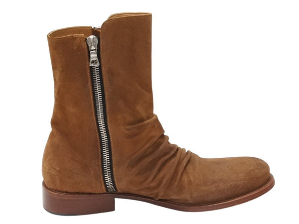 AMIRI アミリ SKINNY STACK BOOT スキニースタックサイドジップブーツ スウェード ブラウン サイズ11 2/1 良品 中古 4b004915