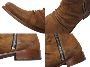 AMIRI アミリ SKINNY STACK BOOT スキニースタックサイドジップブーツ スウェード ブラウン サイズ11 2/1 良品 中古 4b004915