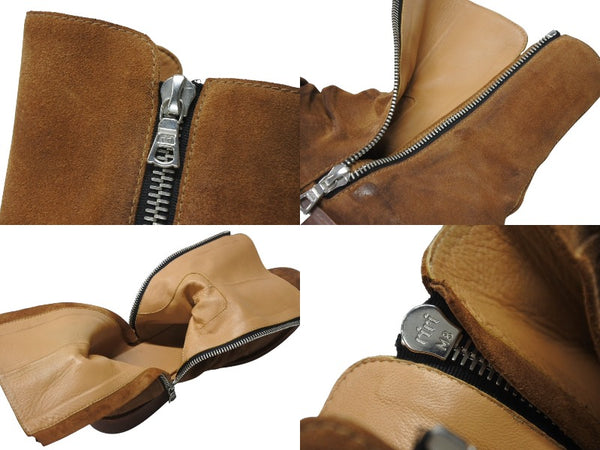AMIRI アミリ SKINNY STACK BOOT スキニースタックサイドジップブーツ スウェード ブラウン サイズ11 2/1 良品 中古 4b004915
