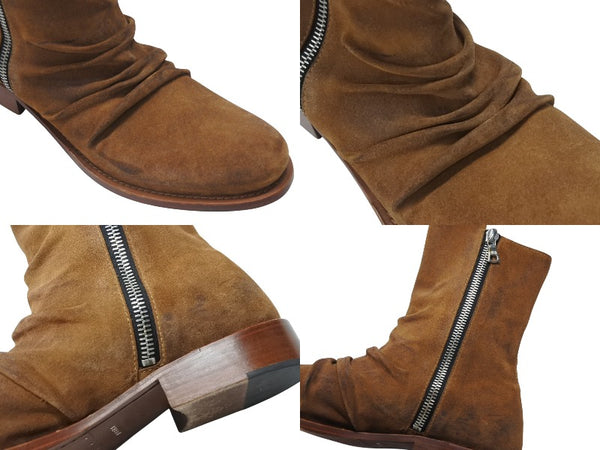 AMIRI アミリ SKINNY STACK BOOT スキニースタックサイドジップブーツ スウェード ブラウン サイズ11 2/1 良品 中古 4b004915