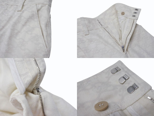 FENDI フェンディ FF総柄 パンツ レディース サイズ36 FLP631 ホワイト アイボリー 美品 中古 4b004918