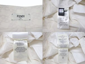 FENDI フェンディ FF総柄 パンツ レディース サイズ36 FLP631 ホワイト アイボリー 美品 中古 4b004918