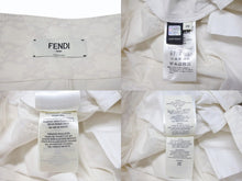 画像をギャラリービューアに読み込む, FENDI フェンディ FF総柄 パンツ レディース サイズ36 FLP631 ホワイト アイボリー 美品 中古 4b004918