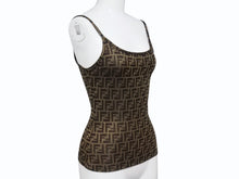 画像をギャラリービューアに読み込む, 極美品 FENDI フェンディ タンクトップ ノースリーブ サイズ40 ズッカ柄 ベージュ ブラック 中古 4b004919