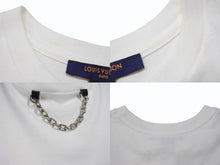 画像をギャラリービューアに読み込む, LOUIS VUITTON ルイヴィトン 21SS 半袖Tシャツ RW211W サイズXS チェーン 反転ロゴプリント ホワイト ブラック 美品 中古 4b004920