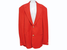 画像をギャラリービューアに読み込む, VERSACE ヴェルサーチ テーラードジャケット ラナウール レッド サイズ50 ゴールド金具 美品 中古 4b004928