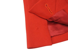 画像をギャラリービューアに読み込む, VERSACE ヴェルサーチ テーラードジャケット ラナウール レッド サイズ50 ゴールド金具 美品 中古 4b004928