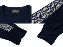 Load image into Gallery viewer, 極美品 ChristianDior クリスチャンディオール トロッター ニット カーディガン セーター 943M672AT072 コットン ネイビー サイズXL 中古 4b004931