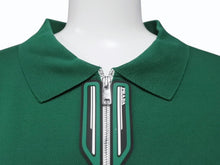 画像をギャラリービューアに読み込む, 極美品 PRADA プラダ ジップアップ ポロシャツ 半袖 98339 トップス コットン グリーン サイズXL 中古 4b004932