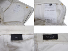 画像をギャラリービューアに読み込む, GUCCI グッチ 2015年製 スラックス パンツ 363962Z7773 ホワイト アイボリー サイズ46 美品 中古 4b004933