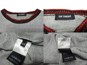 極美品 RAF SIMONS ラフシモンズ The Clash サマーニット 915568 スカーフドッキング ラメ シルバー レーヨン ポリエステル サイズXS 中古 4b004934