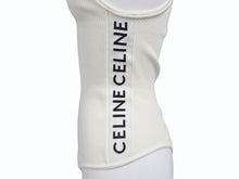 画像をギャラリービューアに読み込む, CELINE セリーヌ ボディスーツ トップス 2A08V372N ハーフジップ サイドロゴ コットンリブ アイボリー 美品 中古 4b004935