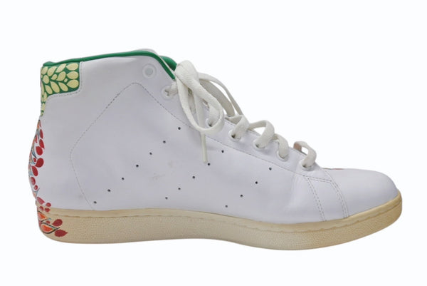 adidas アディダス ハイカットスニーカー スタンスミスmid ハンドペイントレザー ホワイト マルチカラー サイズUS12 美品 中古 4b004937