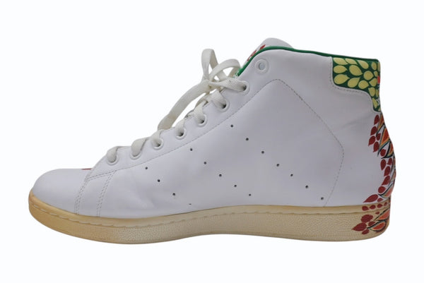 adidas アディダス ハイカットスニーカー スタンスミスmid ハンドペイントレザー ホワイト マルチカラー サイズUS12 美品 中古 4b004937