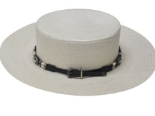 Load image into Gallery viewer, 極美品 SAINT LAURENT サンローラン ウエスタン ストロー ハット ホワイト アイボリー 美品 中古 4b004943