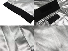 Load image into Gallery viewer, Calvin Klein カルバンクライン 比翼ジャケット アウター サイズ38 コットン ポリウレタンコーティング シルバー ブラック 美品 中古 4b004946