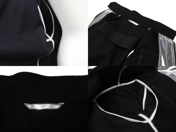 Calvin Klein カルバンクライン 比翼ジャケット アウター サイズ38 コットン ポリウレタンコーティング シルバー ブラック 美品 中古 4b004946