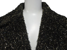 画像をギャラリービューアに読み込む, 極美品 CELINE セリーヌ チェスターコート 2M159264F サイズ48 アクリル 金属繊維 ブラック ゴールド 中古 4b004947