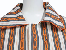 Load image into Gallery viewer, LOUIS VUITTON ルイヴィトン ストライプ チェーン シャツ パジャマ 1A50XL オレンジ ホワイト サイズL 美品 中古 4b004949