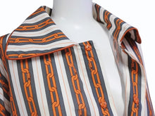 Load image into Gallery viewer, LOUIS VUITTON ルイヴィトン ストライプ チェーン シャツ パジャマ 1A50XL オレンジ ホワイト サイズL 美品 中古 4b004949