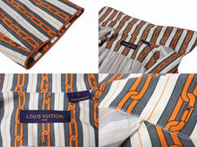 Load image into Gallery viewer, LOUIS VUITTON ルイヴィトン ストライプ チェーン シャツ パジャマ 1A50XL オレンジ ホワイト サイズL 美品 中古 4b004949