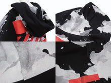 画像をギャラリービューアに読み込む, OFF-WHITE オフホワイト リキッド ペイント ジップアップ パーカー ブラック レッド コットン シルバー金具 サイズXL 美品 中古 4b004952