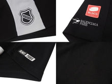画像をギャラリービューアに読み込む, 極美品 BALENCIAGA バレンシアガ 21AW HOCKEY SHORTS ホッケーショーツ 657106 ポリエステル ブラック ブルー ホワイト サイズM 中古 4b004961