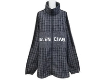 画像をギャラリービューアに読み込む, BALENCIAGA バレンシアガ 21SS トラックジャケット 612966 サイズL オーバーサイズ ブラック ロゴ刺繍 チェック柄 美品 中古 4b004962