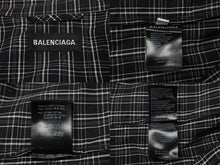 画像をギャラリービューアに読み込む, BALENCIAGA バレンシアガ 21SS トラックジャケット 612966 サイズL オーバーサイズ ブラック ロゴ刺繍 チェック柄 美品 中古 4b004962