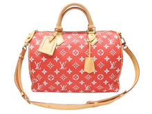 画像をギャラリービューアに読み込む, 新品同様 LOUIS VUITTON ルイヴィトン スピーディ P9 バンドリエール40 M24420 2WAY ボストンバッグ レッド ゴールド金具 中古 4b004964