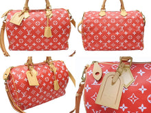 画像をギャラリービューアに読み込む, 新品同様 LOUIS VUITTON ルイヴィトン スピーディ P9 バンドリエール40 M24420 2WAY ボストンバッグ レッド ゴールド金具 中古 4b004964