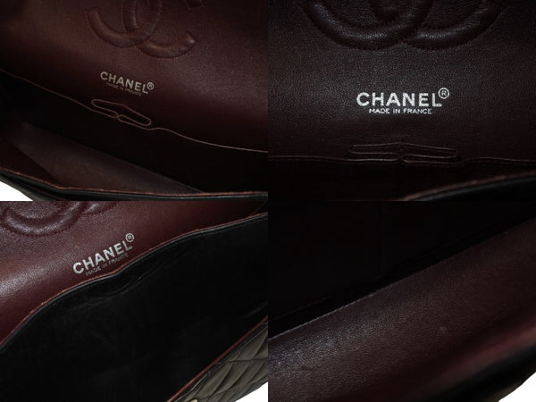 CHANEL シャネル マトラッセ25 Wフラップ Wチェーンショルダーバッグ 6番台 ココマーク ラムスキン ブラック 美品 中古 4b004966