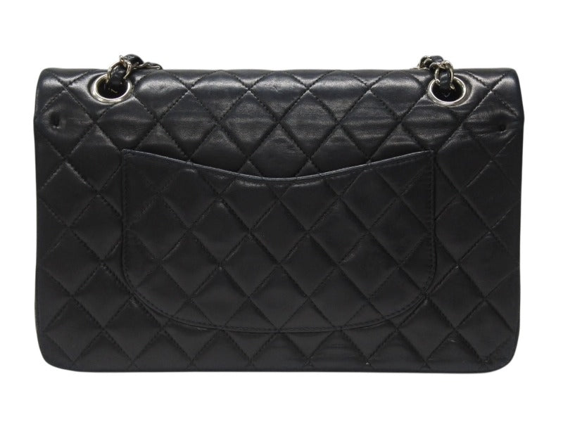 CHANEL Chanel Matelasse 25 W Flap W Chain Shoulder Bag No. 6 Coco Mark Lambskin Black Good Condition Used 4b004966