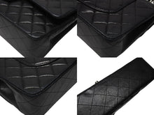 Load image into Gallery viewer, CHANEL シャネル マトラッセ25 Wフラップ Wチェーンショルダーバッグ 6番台 ココマーク ラムスキン ブラック 美品 中古 4b004966
