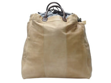 Load image into Gallery viewer, BRUNELLO CUCINELLI ブルネロクチネリ 2WAYバッグ レザー カシミヤ ベージュ ブラウン グレー アンティークシルバー金具 美品 中古 4b004967