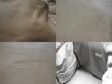 Load image into Gallery viewer, BRUNELLO CUCINELLI ブルネロクチネリ 2WAYバッグ レザー カシミヤ ベージュ ブラウン グレー アンティークシルバー金具 美品 中古 4b004967