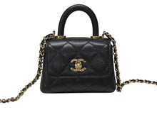 Load image into Gallery viewer, 新品未使用 CHANEL シャネル マイクロミニ マトラッセ ハンドバッグ ショルダーバッグ ランダム番台 キャビアスキン ブラック 中古 4b004969