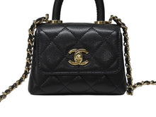 Load image into Gallery viewer, 新品未使用 CHANEL シャネル マイクロミニ マトラッセ ハンドバッグ ショルダーバッグ ランダム番台 キャビアスキン ブラック 中古 4b004969