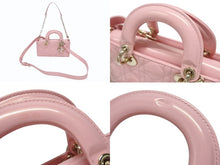 Load image into Gallery viewer, 極美品 Christian Dior クリスチャンディオール Lady Dior レディディオール スモール 2WAYバッグ ピンク ヴェルニ 中古 4b004970