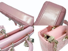 Load image into Gallery viewer, 極美品 Christian Dior クリスチャンディオール Lady Dior レディディオール スモール 2WAYバッグ ピンク ヴェルニ 中古 4b004970