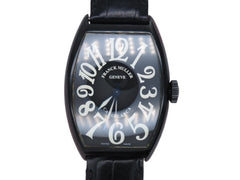 FRANCK MULLER フランクミュラー カサブランカ ノアール Ref.5850 SC CASA NR 100本限定 腕時計 黒文字盤 型押し革ベルト 自動巻き 美品 中古 4b004978