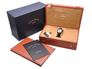 FRANCK MULLER フランクミュラー カサブランカ ノアール Ref.5850 SC CASA NR 100本限定 腕時計 黒文字盤 型押し革ベルト 自動巻き 美品 中古 4b004978