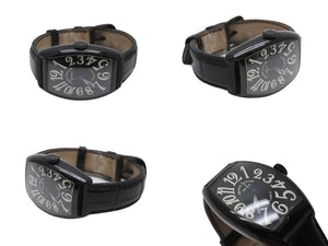 FRANCK MULLER フランクミュラー カサブランカ ノアール Ref.5850 SC CASA NR 100本限定 腕時計 黒文字盤 型押し革ベルト 自動巻き 美品 中古 4b004978