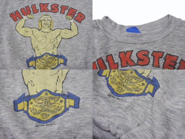 Hulk Hogan ハルクホーガン プリント 子供用トレーナー プロレス ヴィンテージ グレー サイズM 美品 中古 4b004980