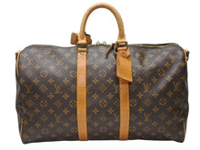 画像をギャラリービューアに読み込む, LOUIS VUITTON ルイヴィトン キーポル バンドリエール45 ボストンバッグ M41418 モノグラム ブラウン ゴールド金具 美品 中古 4b004988
