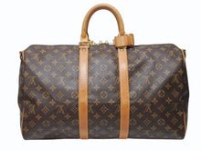 画像をギャラリービューアに読み込む, LOUIS VUITTON ルイヴィトン キーポル バンドリエール45 ボストンバッグ M41418 モノグラム ブラウン ゴールド金具 美品 中古 4b004988