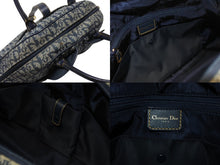 Load image into Gallery viewer, Christian Dior クリスチャンディオール ダブルサドルバッグ MA-0091トロッター ネイビー キャンバス レザー 美品 中古 4b004991