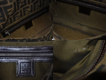 画像をギャラリービューアに読み込む, FENDI フェンディ ハンドバッグ ズッカ柄 マンマバケット ブラウン キャンバス レザー 26424 シルバー金具 美品 中古 4b004992