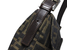 画像をギャラリービューアに読み込む, FENDI フェンディ ハンドバッグ ズッカ柄 マンマバケット ブラウン キャンバス レザー 26424 シルバー金具 美品 中古 4b004992