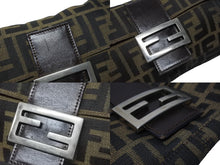 画像をギャラリービューアに読み込む, FENDI フェンディ ハンドバッグ ズッカ柄 マンマバケット ブラウン キャンバス レザー 26424 シルバー金具 美品 中古 4b004992